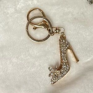 Elegant Gold and Silver High Heel Accessory Keychain